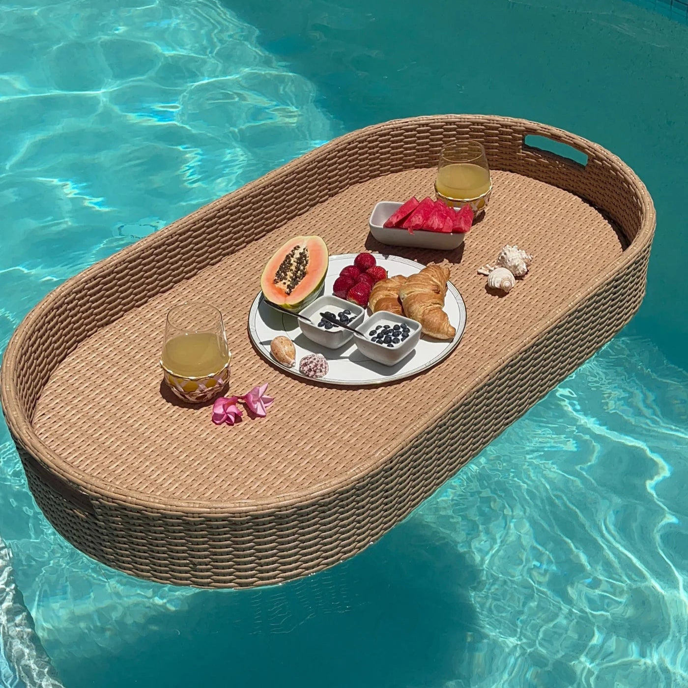 Floating Breakfast Rattan Tray - Oval - Grazie Bali