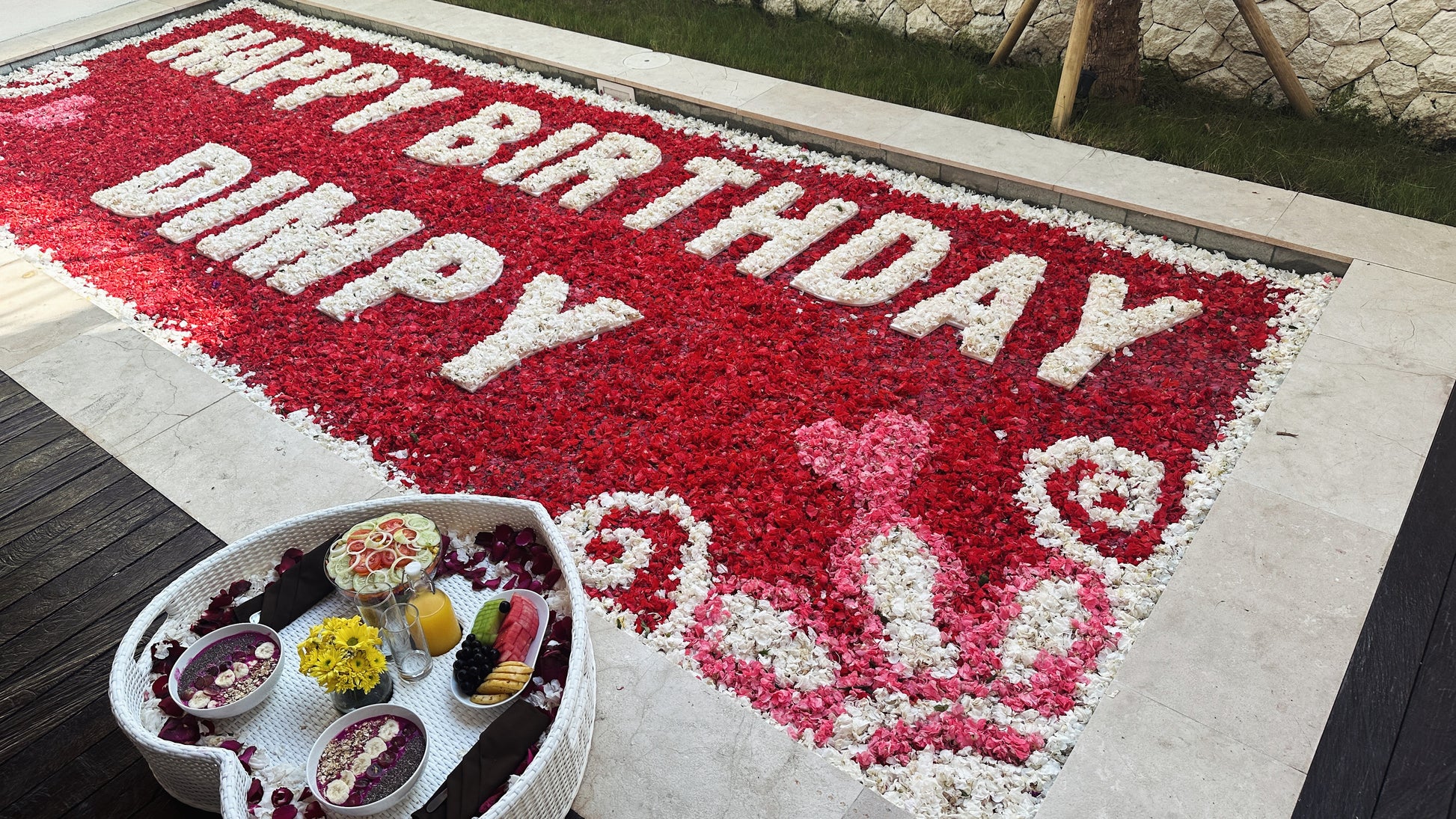 Pool Flower Decoration and Flower Bath in Bali - Grazie Bali