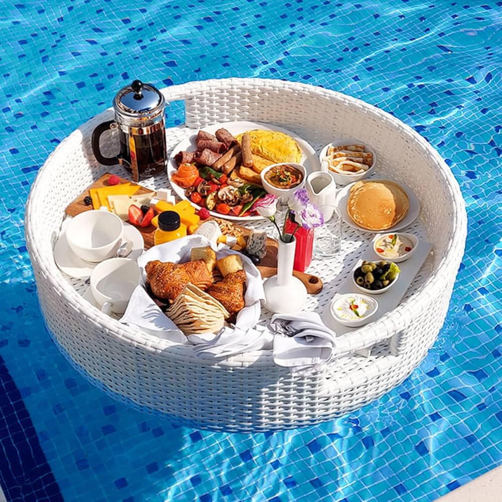 Floating Breakfast Rattan Tray - Circle - Grazie Bali
