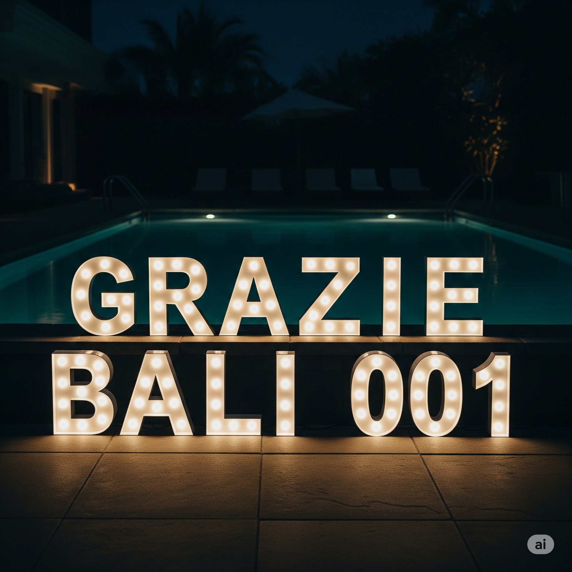 LED Standing Letter Decoration - Grazie Bali