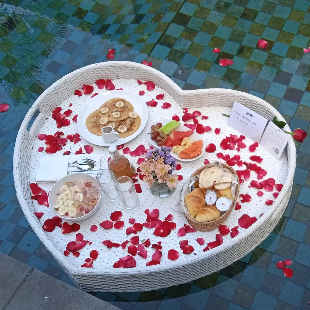 Vegan Floating Breakfast: Blueberry Pancake - Grazie Bali