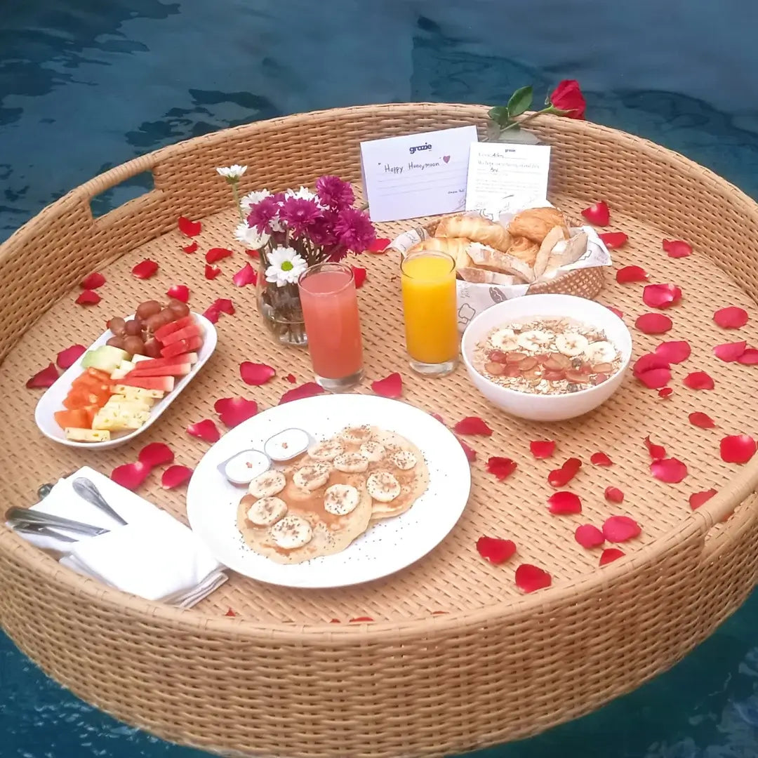 Vegan Floating Breakfast: Blueberry Pancake - Grazie Bali