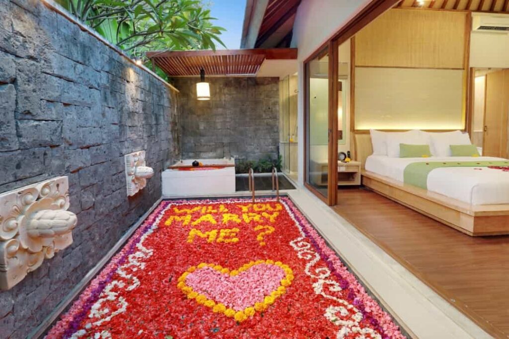 Pool Flower Decoration and Flower Bath in Bali