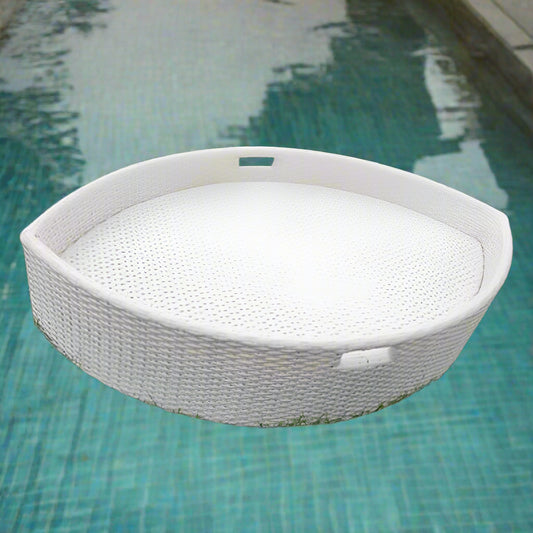 Floating Breakfast Rattan Tray - Leaf